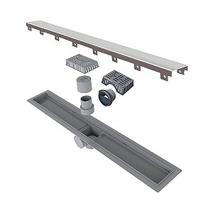 Elleve - Ralo Linear Smart Tampa Inox Sifonado 60Cm - 917