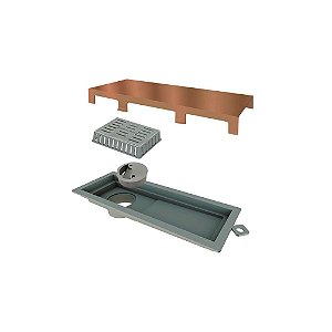 Elleve - Ralo Linear Tiny Pvc 25Cm Acab. Inox Red Gold - 2920