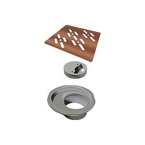 Elleve - Grelha P/ Caixa Sifonada Quadrada 100Mm Red Gold - 4024