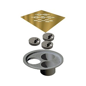 Elleve - Grelha P/ Caixa Sifonada Quadrada 150Mm Gold - 4027
