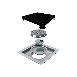 Elleve - Square Tampa Black Matte 15X15Cm - 4243