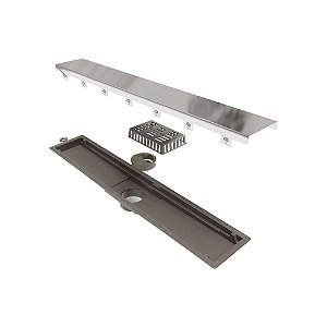 Novii - Ralo Linear Pvc Seco 50Cm Saida Central Polido - 8880