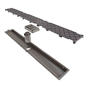 Novii - Ralo Linear Pvc Sifonado 75Cm Saida Central Oculto - 8893