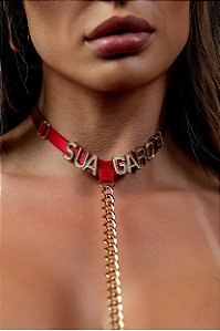 CHOKER SENSUAL SUA GAROTA COM CORRENTE
