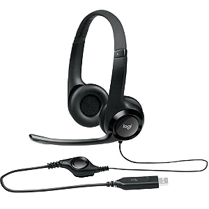 Fone de ouvido com fio usb Logitech H390