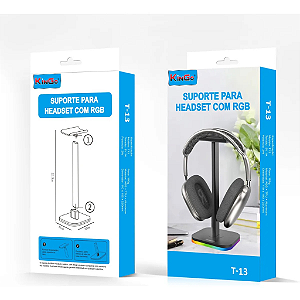 SUPORTE PARA HEADSET COM RGB KINGO T-13