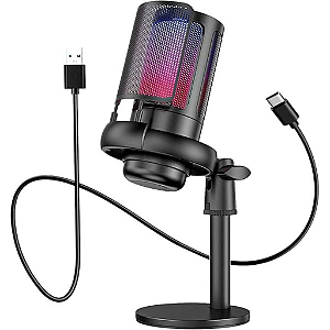 Microfone condensador RGB 360ºpickup Tomate  MT-1060R