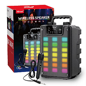 Caixa de som bluetooth RGB com microfone Kbroad  KTS-1921