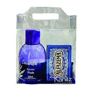KIT DEO COLONIA ALFAZEMA PRATA 250ML SABONETE LAVANDA100G
