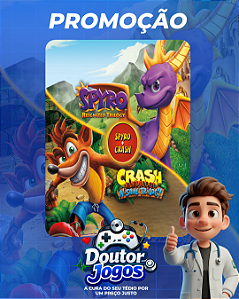 Pacote de jogo Spyro + Crash Remastered - Mídia Digital PS4/PS5