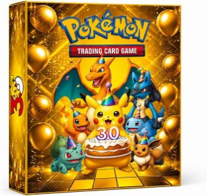 ÁLBUM Pokemon para cards tipo fichário - CELEBRAÇÃO 30 ANOS (9 Bolsos)