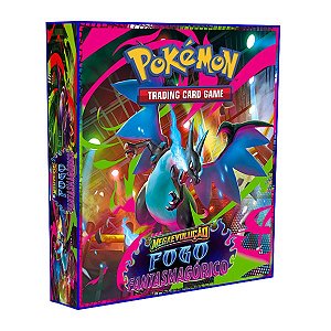 ÁLBUM Pokemon para cards tipo fichário Mega Evolução Fogo Fantasmagórico (9 Bolsos)