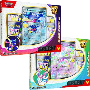 Kit 2 Boxes Pokémon 30 Anos Greninja EX Sylveon EX Copag (PRÉ-VENDA)