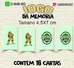 Jogo da Memória Tartaruga Ninja