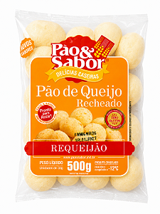 Pão de queijo recheado com requeijão pacote / 500g
