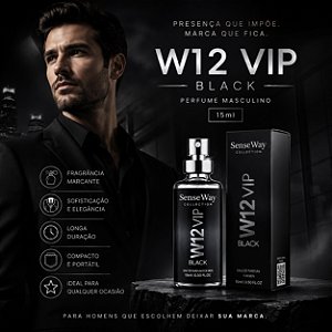 Perfume W12 Vip Black Masculino 15ml – Elegância e Sofisticação