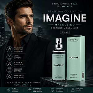 Perfume Imagine Sense Way Masculino 15ml – Fragrância Marcante e Sofisticada
