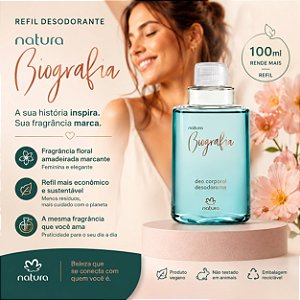 Refil Desodorante Colônia Natura Biografia Feminino 100ml