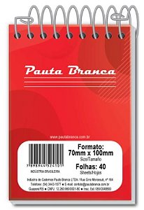 CADERNETA APONTAMENTO 1/16 PAUTA BRANCA