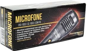 MICROFONE UNIDIRECIONAL COM FIO PRETO CHIPSCE