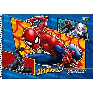 Caderno de Desenho Spider-Man 80 Folhas Tilibra Sem Seda | Escolar Infantil