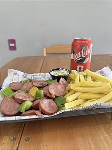 Batata com Calabresa Acebolada