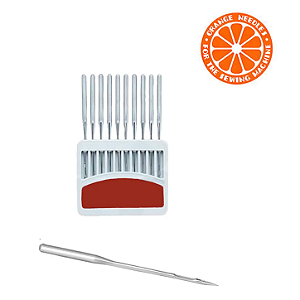 Agulha Reta Industrial Cabo Grosso - DPx5 - Pacote com 10 Agulhas - ORANGE
