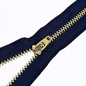 Zíper Para Calça Jeans Metal Azul Marinho - 15 e 18 cm