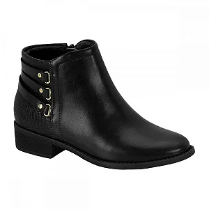 Bota Cano Curto Modare 7057.218 Preta Peluciada