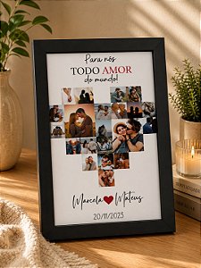 Quadro Com Fotos Coração