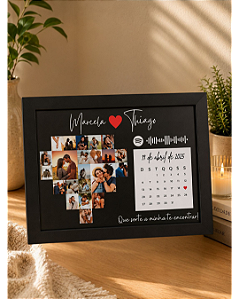 Quadro Com Calendário, Música e Nomes
