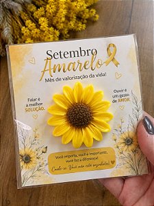 Lembrancinha Setembro Amarelo - Sabonete Girassol( pacote com 15 unidades)