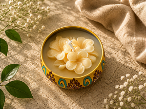 Vela Aromática em Lata com Molde Decorativo