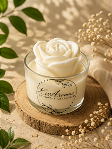Vela Aromática 100g – Pote de Vidro com Molde Decorativo