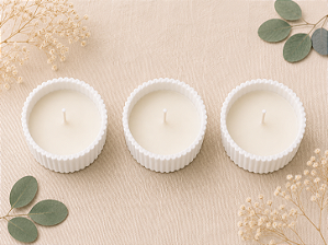 Kit com 3 Velas em Pote de Gesso
