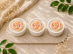 Kit com 3 Velas em Pote de Gesso e Molde Decorativo