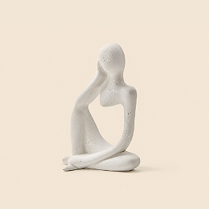 Escultura Decorativa Contemplação Branca