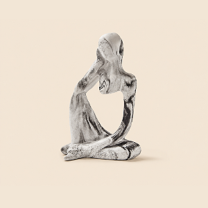 Escultura Decorativa Contemplação Branca Mesclada
