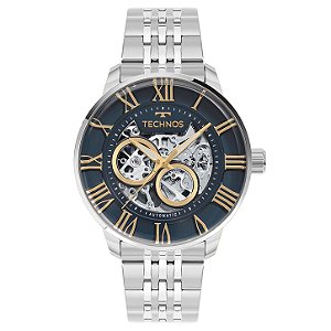 Relógio Technos Masculino Automático Skeleton Prata G3265AS/1A