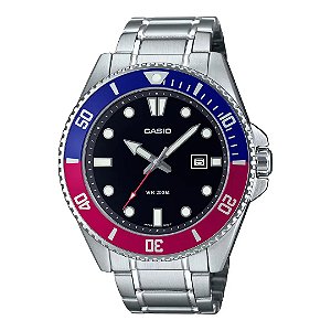Relógio Casio Duro 44mm MDV-107D-1A3V 200m Pepsi