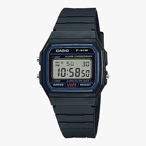 Relógio CASIO Vintage F-91W-1DG Preto