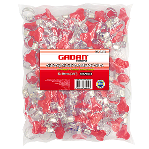 Abraçadeira de Metal 13-19mm com borboleta em pacote com 100un Gadan