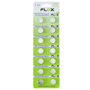 Bateria LR1130 / AG10 flex em cartela c/14 uni