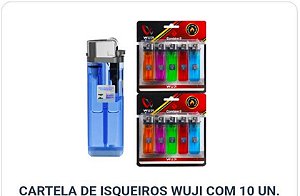 Cartela de isqueiros Wuji com 10un tradicional