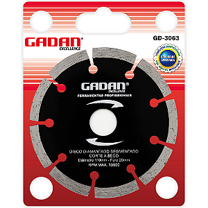 Disco de corte 4" diamantado segmentado - Gadan