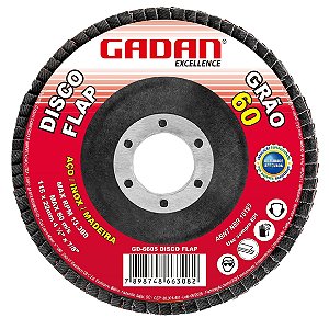Disco flap 4-1/2" grão 60 c/50un - Gadan