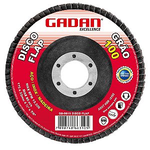 Disco flap 4-1/2" grão 100 c/100un - Gadan