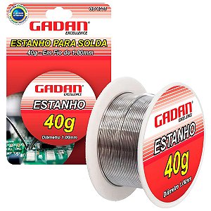 Estanho para solda tubo 1.0mm 40g - Gadan