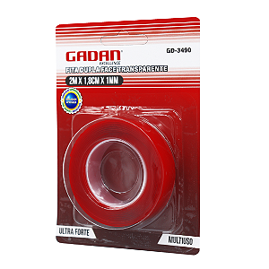 Fita dupla face transparente 2m - Gadan