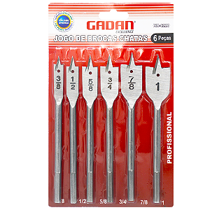 Jogo de broca chata com 6 peças - GAdan